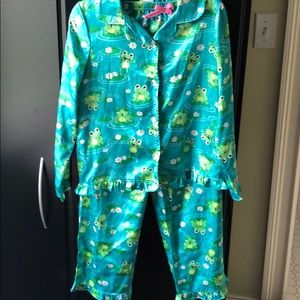 NWT Girls Matching Frog PJs